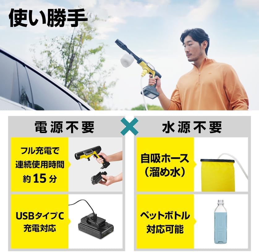 Amazon | コードレス高圧洗浄機 OC 5 Handy CB USB-C 充電式 水道接続